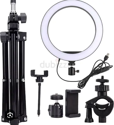 Ring Light with Phone Holder and Adjustable Tripod (360° Rotating) - Good Condition