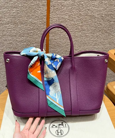 HERMES Women's Garden Party Bag 30cm P9 Vache Country