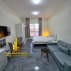 Luxury second-occupancy studio with separate kitchen and open view. Fully furnished. ✨ Ajman, Al R