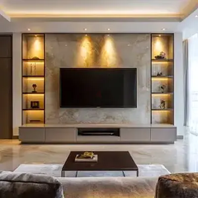 Sleek Large Screen Flat Panel Entertainment System TV