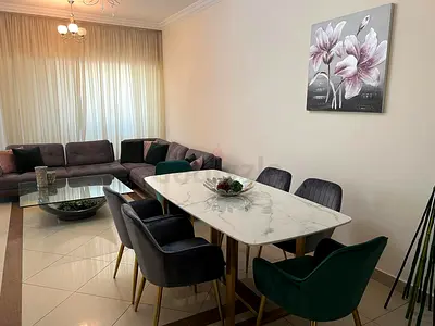 Marble-Top Dining Table with 6 Velvet Chairs - Modern Set