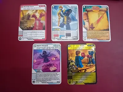 Rare collectible trading cards - LEGO Ninjago / themed game set (5 cards)