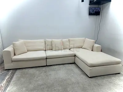 Perfect condition marina home beige color lshape sofa