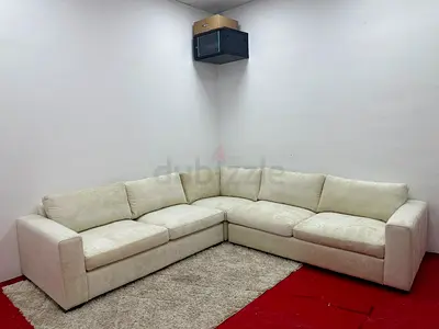 Like new condition pottery barn beige color corner lshape sofa