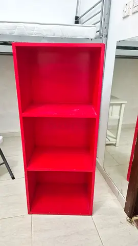 Red 3-Shelf Cube Storage Unit - Good Condition