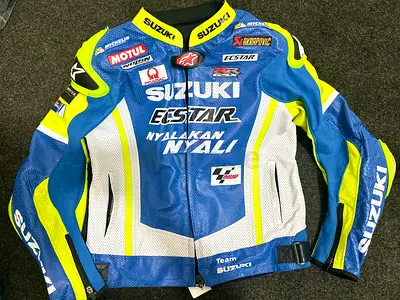 Suzuki Ecstar Racing Leather Motorcycle Jacket