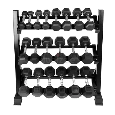 Hex Dumbbell Set  2.5kg to 20kg with Rack