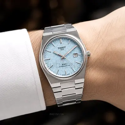 Tissot PRX Powermatic 80 Stainless Steel Men's Watch - Light Blue Dial atometic
