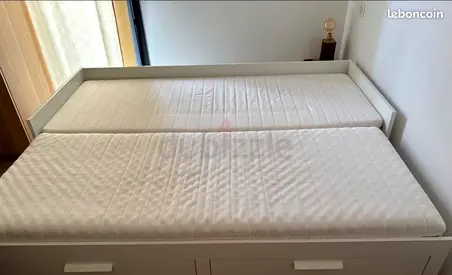 Ikea Malm bed with mattress queen size