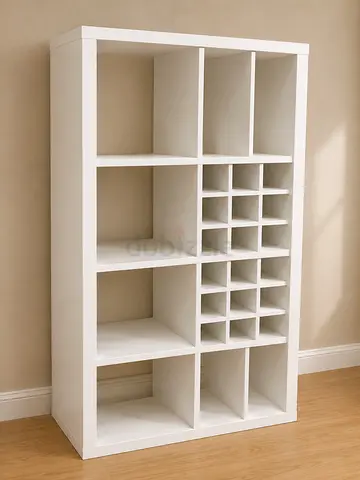 White Cube Storage Unit with Shelves and Inserts