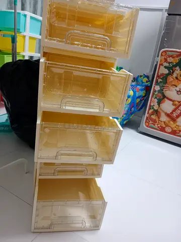 Plastic storage foldable stackable drawer