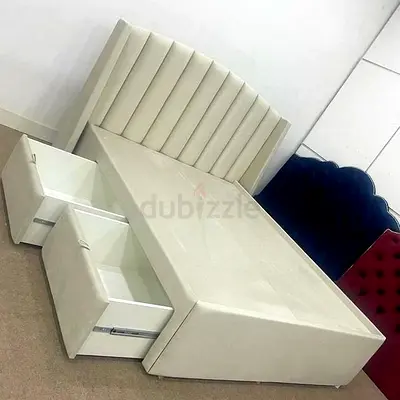 Modern Upholstered Bed Frame with Storage Drawer