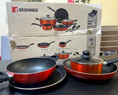 Bergner 6-piece Nonstick Cookware Set - Red (Like New)