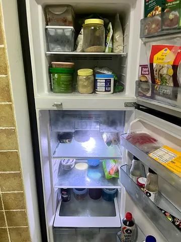 Grey Double Door Refrigerator with Freezer