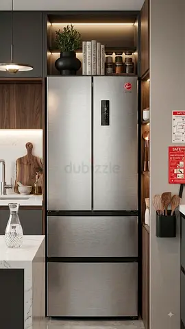 Hoover Stainless Steel French-Door Refrigerator – Bottom Freezer | Good Condition