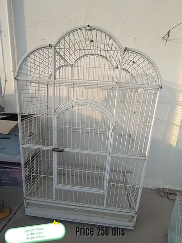 Large white metal bird cage - good condition