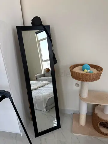 Full-Length Black Framed Floor Mirror - Good Condition