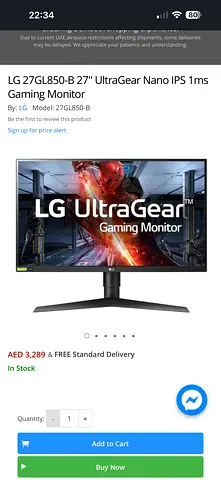 Monitor LG UltraGear 27GL850-B 2K Nano IPS 144Hz Gaming Monitor