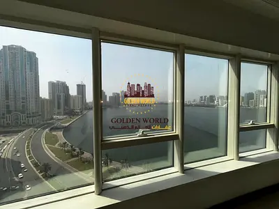 For rent in Al Majaz 2 3 bedrooms and a living room with an open sea view, 3 master bedrooms, 4 bat