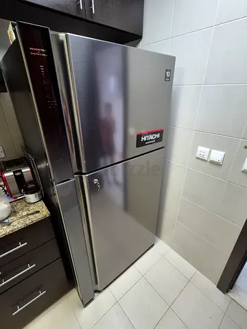 Hitachi 2-door Stainless Steel Refrigerator - Good Condition