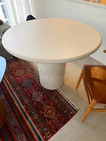 Concrete Round Table & Chair For Sale