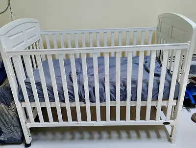 Wooden Baby Crib with Mattress for sale