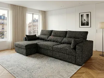 Modern Living Room Sofa Bed
Elegant L-shape design with comfortable seating and sleeping space. Stor