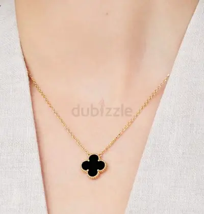Authentic Van Cleef and Arpels Alhambra Vintage Onyx Necklace