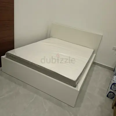 IKEA Malam queen size 160×200cm bed frame with 2 big storage drawers underneath and IKEA mattress