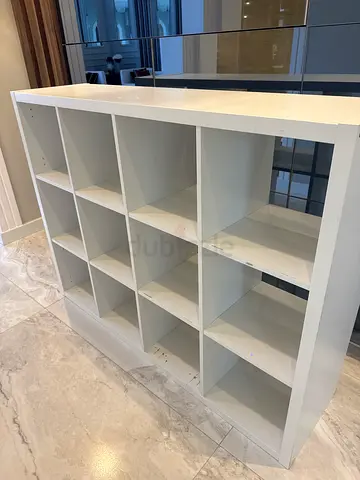 White 12-Compartment Storage Shelf / Room Divider - used condition