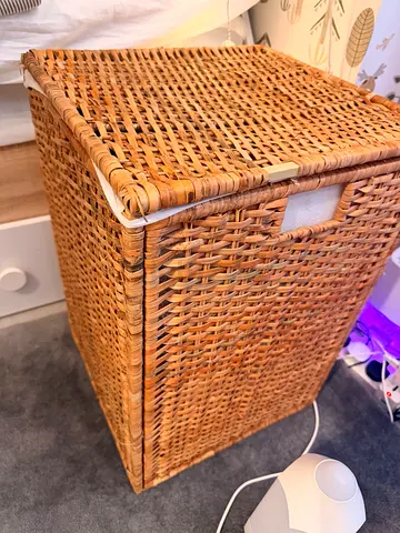 IKEA Rattan Laundry Basket with Lid – Natural Wicker