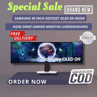 Samsung 49 Inch Odyssey OLED G9 G93SD DQHD 240Hz Gaming Monitor LS49DG934SUXEN Free delivery