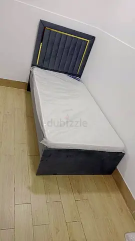 Single Bed with Padded Headboard - Dark Grey, Good quality
