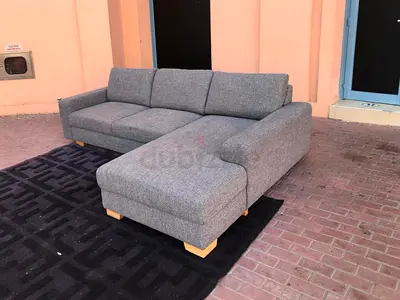 Selling in excellent Condition IKEA Sorvoline L Shape Sofa dark gray with Storage