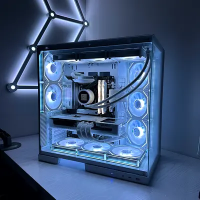 All White RX 9070XT Ryzen 7 9800X3D Gaming PC