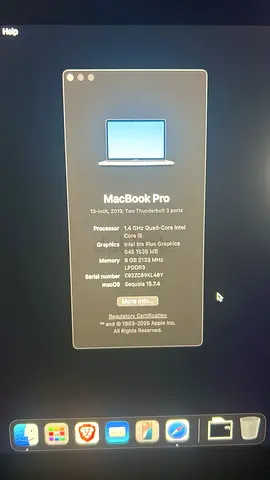 MacBook Pro 13-inch (2019) - Intel Core i5, 8GB RAM, 256GB (READ DESCRIPTION)