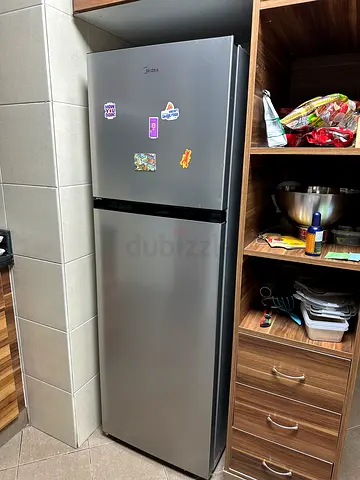 Midea 2-Door Refrigerator - Silver, Good Working Condition