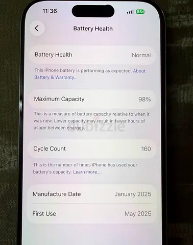 IPHONE 16 PRO 256GB BATTERY HEALTH 98% ORIGINAL NO OPNE NO REPAIR WITH ORIGINAL CABLE