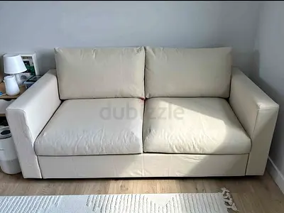Beige 2-Seater Sofa - Good Condition
