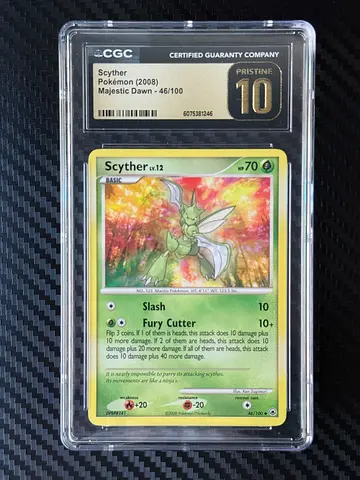 Pokemon Scyther Majestic Dawn 2008 CGC 10 Pristine
