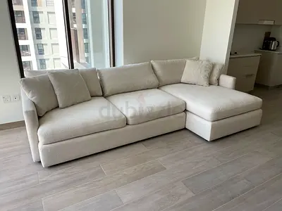 Premium Quality Crate&Barrel Lounge Deep feather filled L Shape Sofa Beige
