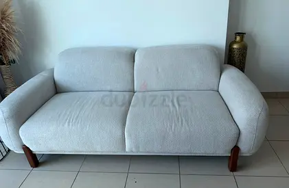 Light grey 3-seater sofa with wooden legs - great condition