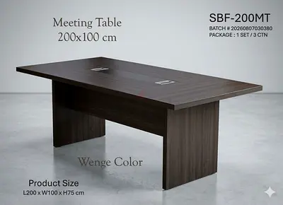 Wenge 200x100 cm Meeting Table - Boardroom/Conference Table