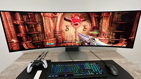 Samsung Odyssey OLED G9 (Model: S49CG954 / LS49CG954SMXUE) is a 49-inch curved premium gaming monito