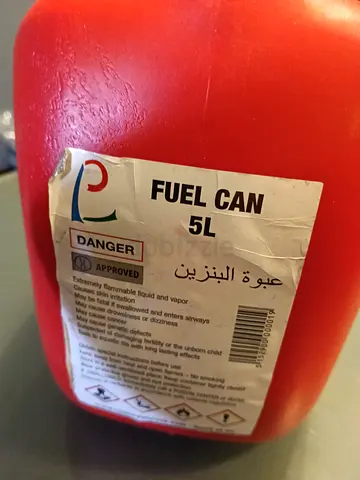 Red 5L Plastic Fuel Canister — Good Condition