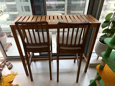 IKEA Nammaro bar table and Ekedalen barstools