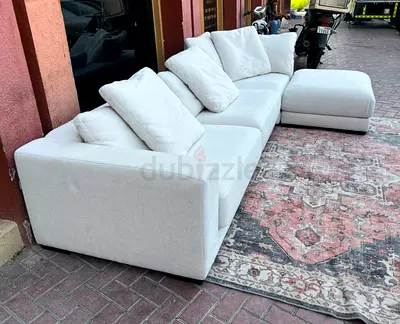 Crate&barrel modular sofa with footstool