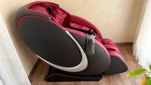 Full-Body Electric Massage Chair - Burgundy/Black