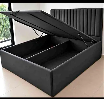 Queen Size Storage Bed with hydraulic- Dark Gray