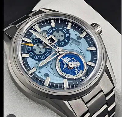 ZELOS SPEARFISH Dual Time T1 Ocean blue limited edition 052/100 Full Tatinium